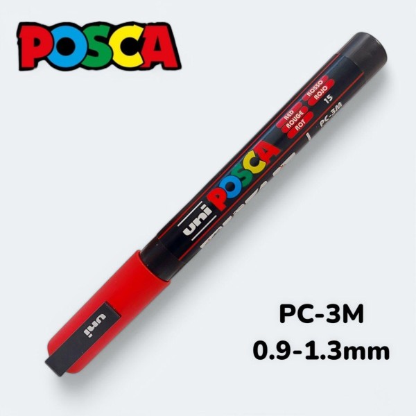 Маркер POSCA на водній основі червоний PC-3M 0.9-1.3мм